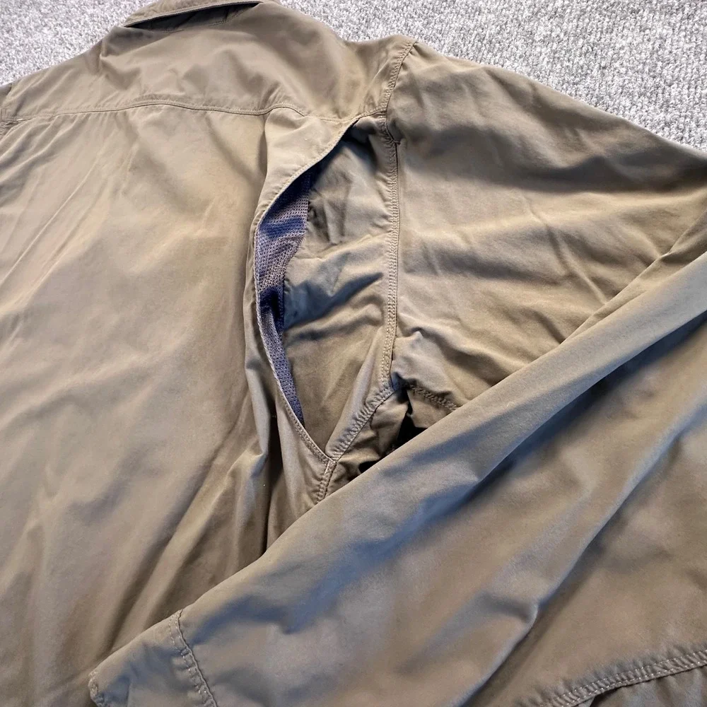 The North Face Shirt XL Olive‎ Green Vented Woven Button Down Hiking Outdoor
